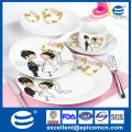 sweet happiness couple wedding design round porselen plates and dishes